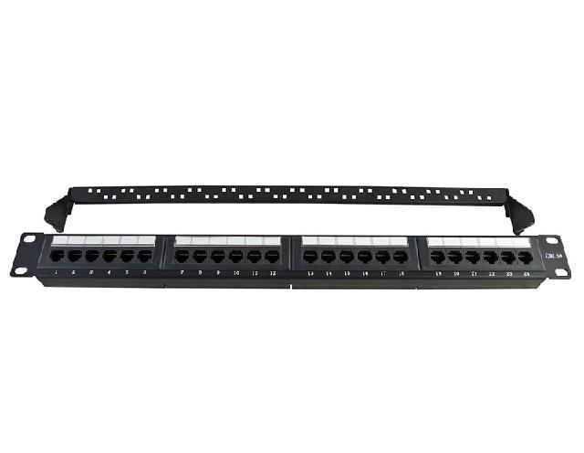 UTP Cat.5e Patch Panel 24 Port 110 IDC With Back Bar  (ar-p2524u-c5e-2)