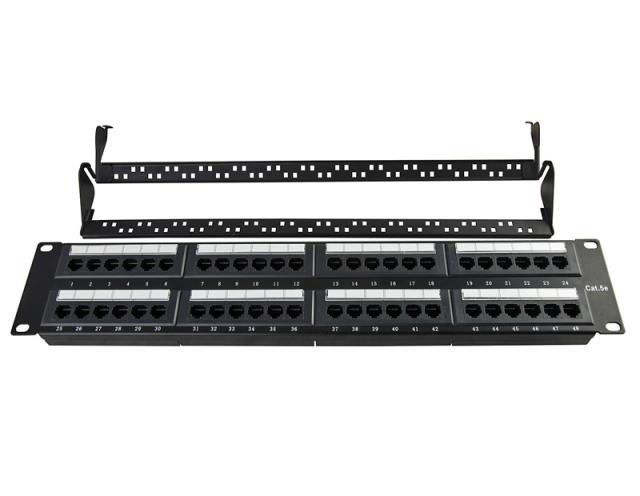 UTP Cat.5e Patch Panel 48 Port Dual Use IDC With Back Bar  (ar-p2548u-c5e-2)
