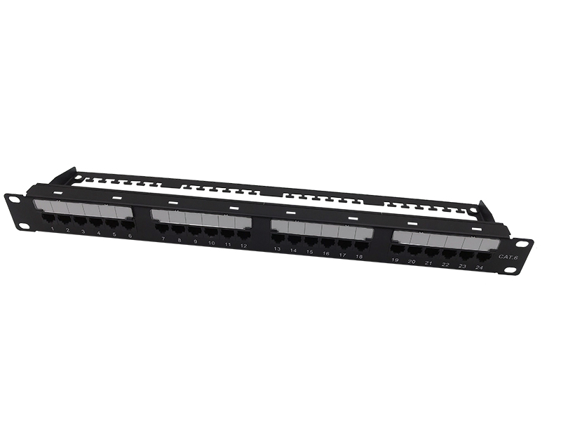 UTP Cat.6 Patch Panel 24 Port Dual Use IDC With Back Bar  (ar-u24p-c606-4800x600)