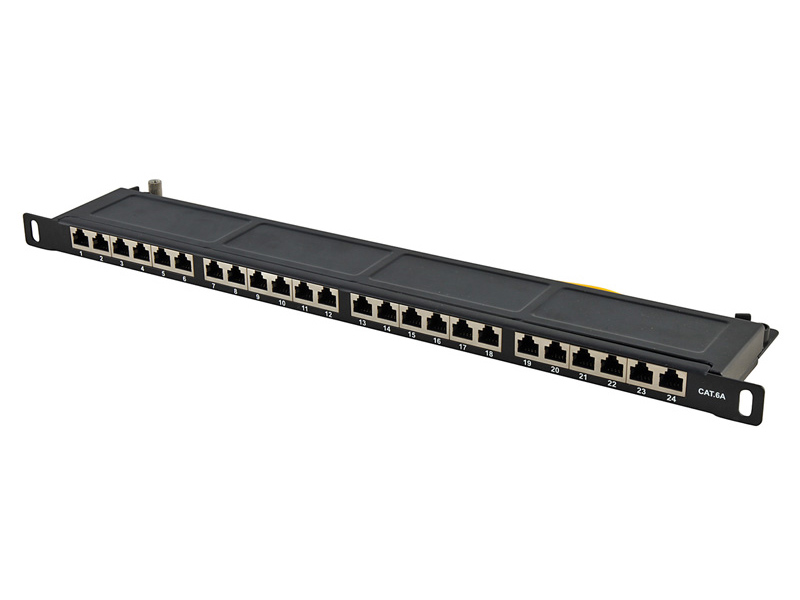 FTP 0.5U Cat.6A Patch Panel 24 Port Krone IDC  (ar-f24p-c6a01-3)