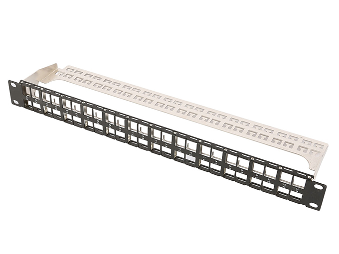 FTP 1U Cat.6A Empty Patch Panel 48 Port With Back Bar  (ar-f48p-bp01-4)