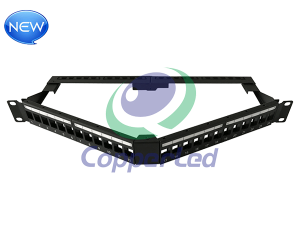 UTP 1U 24 Port Improved Angled Patch Panel  (ar-u24p-bp09-5)
