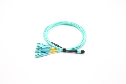 ARMFCO36 Fiber Optic Patch cord MPO-LC 8 fibers OM3 Aqua