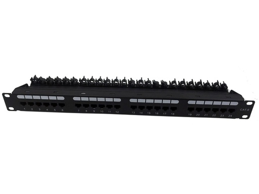 UTP Cat.6 Patch Panel 24 Port With Lock Type Cable Manager  (ar-u24p-c606-1551x427)