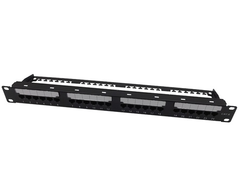 UTP Cat.6 Patch Panel 24 Port Dual Use IDC With Back Bar  (ar-u24p-c606-4800x600)