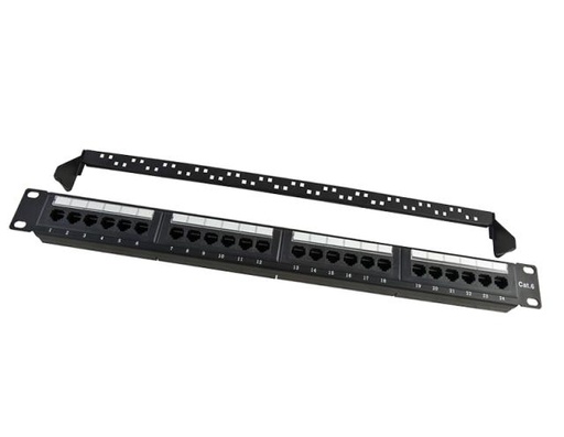 UTP Cat.6 Patch Panel 24 Port Dual Use IDC With Back Bar  (ar-u24p-c601-4)