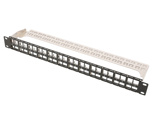 FTP 1U Cat.6A Empty Patch Panel 48 Port With Back Bar  (ar-f48p-bp01-4)
