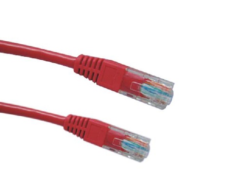 UTP Cat.5e Patch cord plain molded Red color  (ar-pcu01-c5)